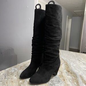 Eileen Fisher DITTO KNEE HIGH BOOT IN BLACK SUEDE Slouchy Boots Women’s 8.5